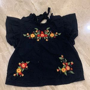 Free People Flutter Sleeve Floral Top Size XS